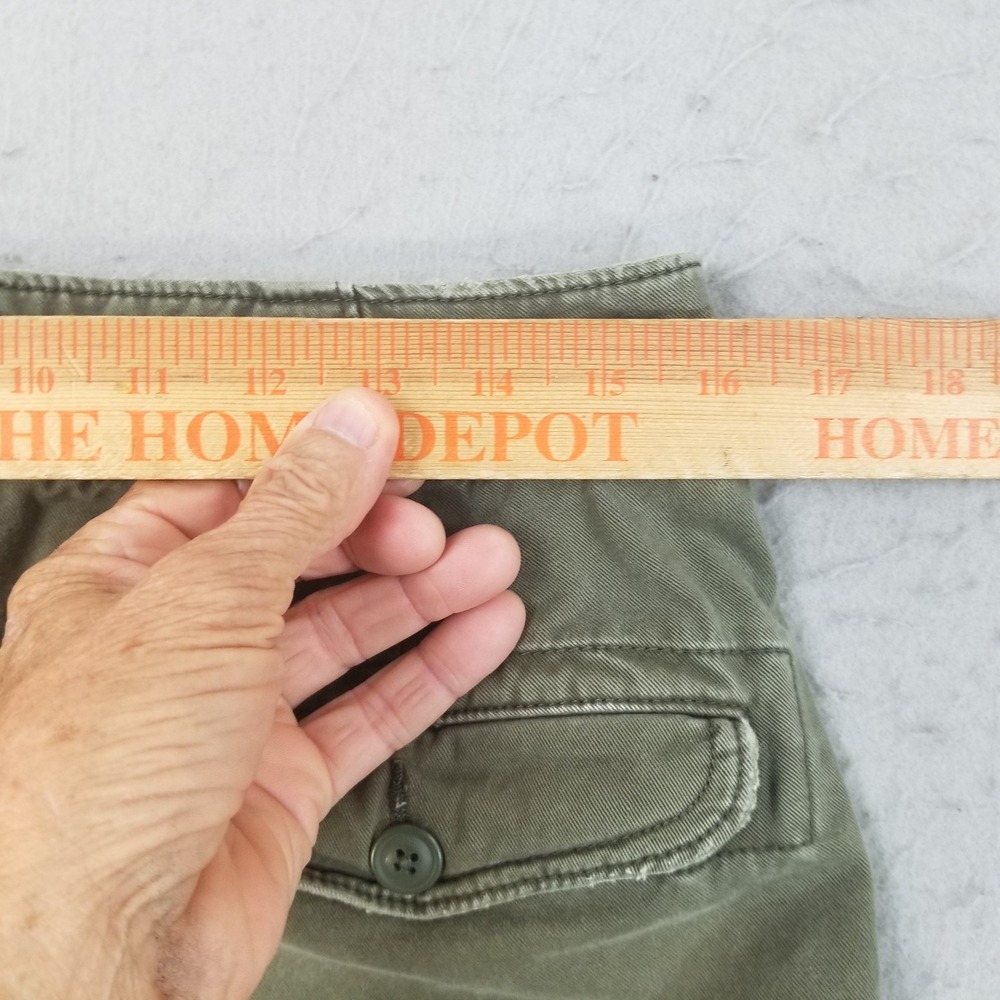 Abercrombie & Fitch Cargo Pants Mens 32 Olive Green Loose Multi-Pocket Cotton - Picture 8 of 10
